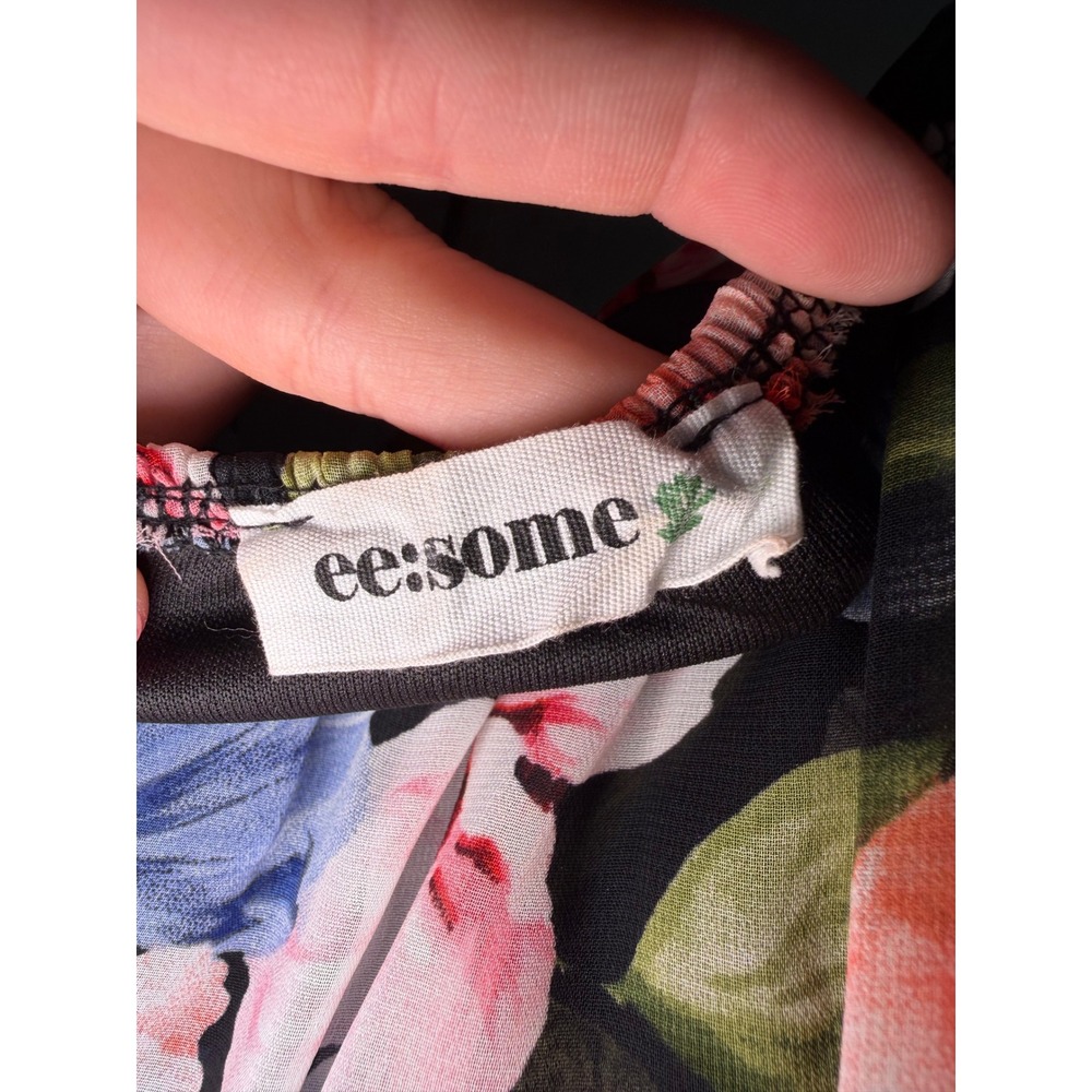 Ee:some boutique Floral Maxi Dress Ruffle Off Shoulder Summer Small - Picture 3 of 5